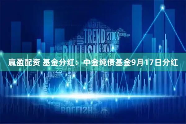 赢盈配资 基金分红：中金纯债基金9月17日分红